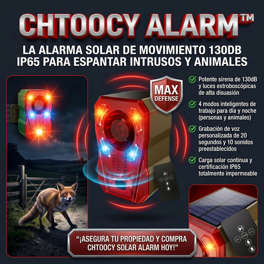 CHTOOCY™ Alarma Solar de Movimiento 130dB, IP65