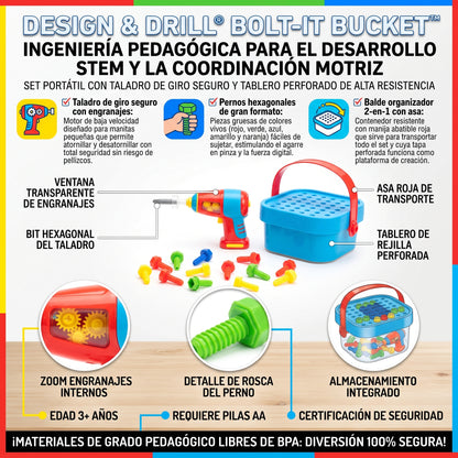 Design & Drill® Bolt-It Bucket™ Juego de construcción y motricidad