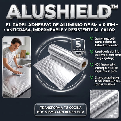 ALUSHIELD™ Papel Adhesivo de Aluminio Protector Antigrasa