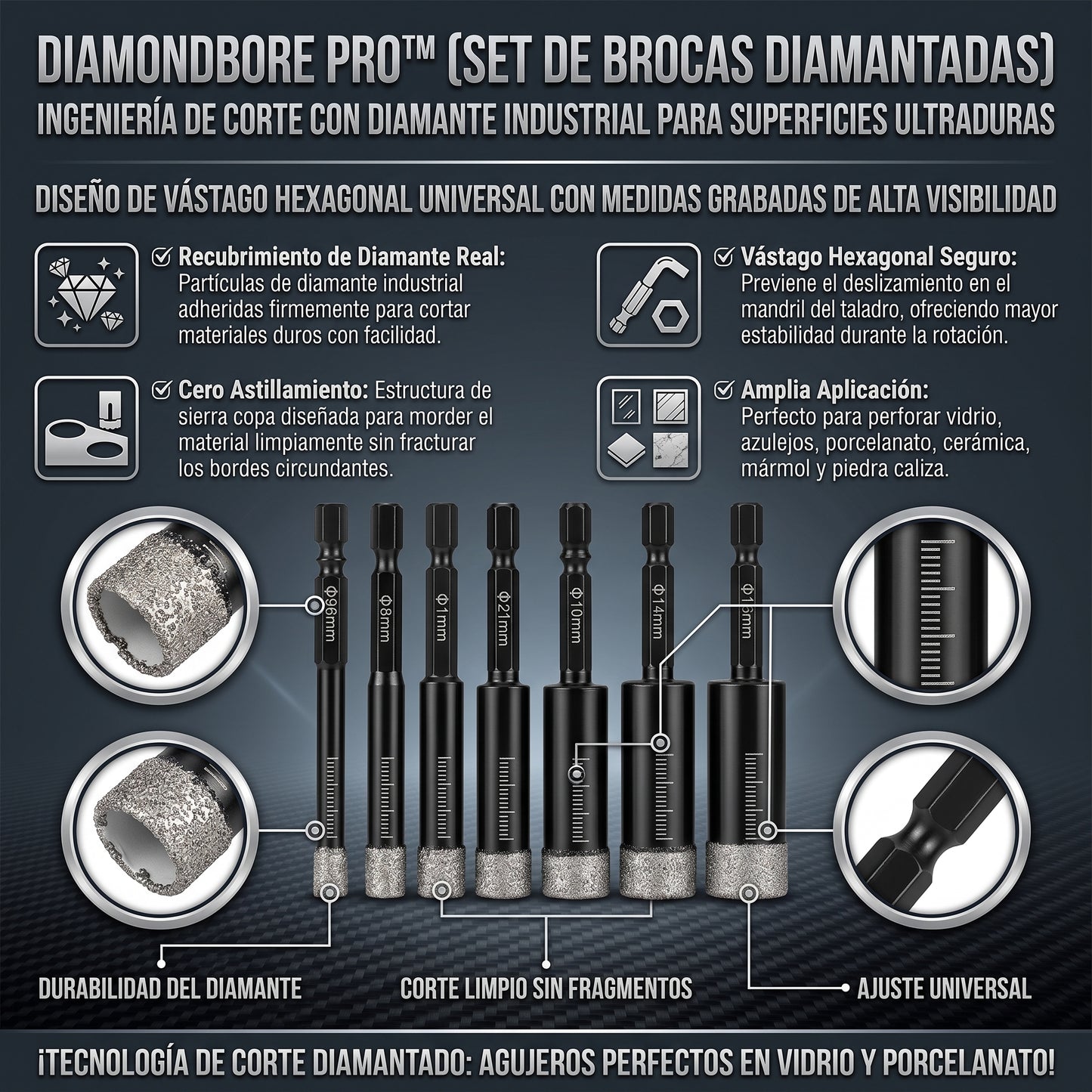 DiamondBore™ Brocas de Diamante para todo tipo de material