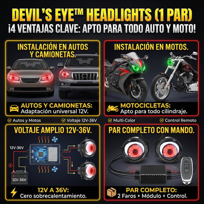 Devil's Eye™ Proyectores LED de lujo para farolas de vehículo