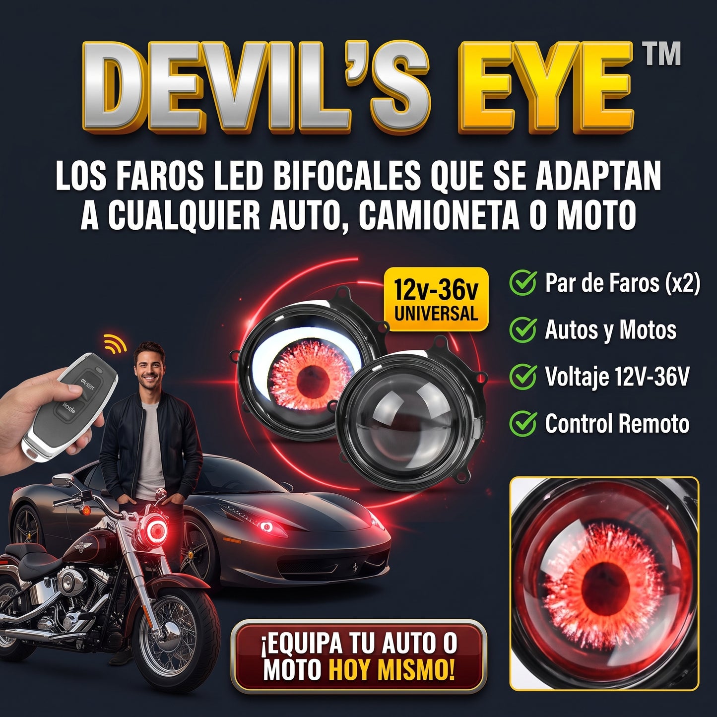 Devil's Eye™ Proyectores LED de lujo para farolas de vehículo