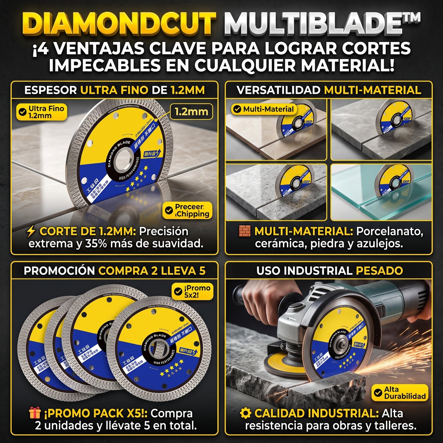 DIAMONDCUT™ Disco de Corte de Diamante Multifuncional
