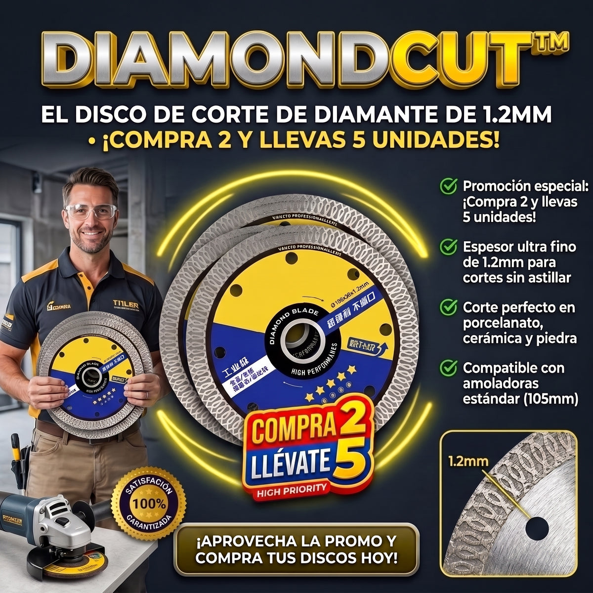 DIAMONDCUT™ Disco de Corte de Diamante Multifuncional