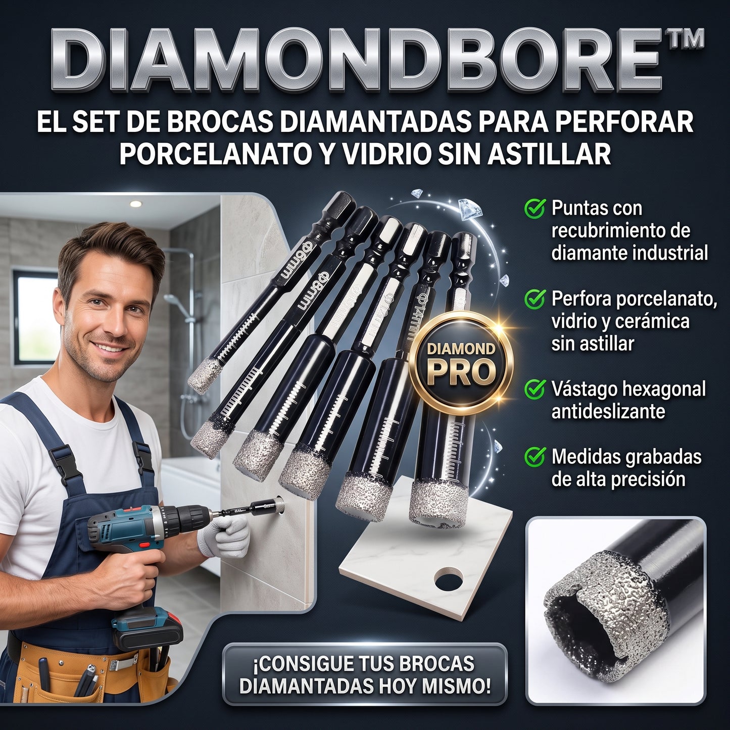 DiamondBore™ Brocas de Diamante para todo tipo de material