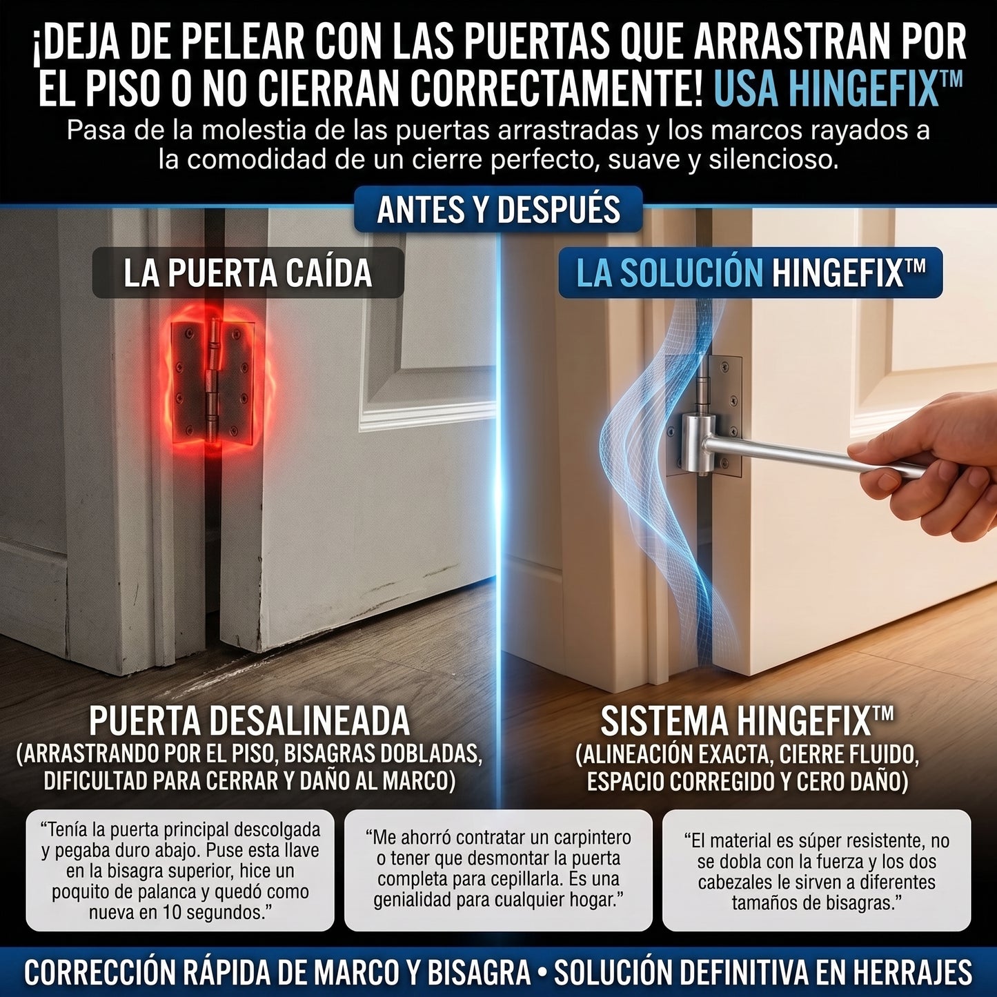 HingeFix™ Llave Especializada para Ajuste y Alineación de Bisagras