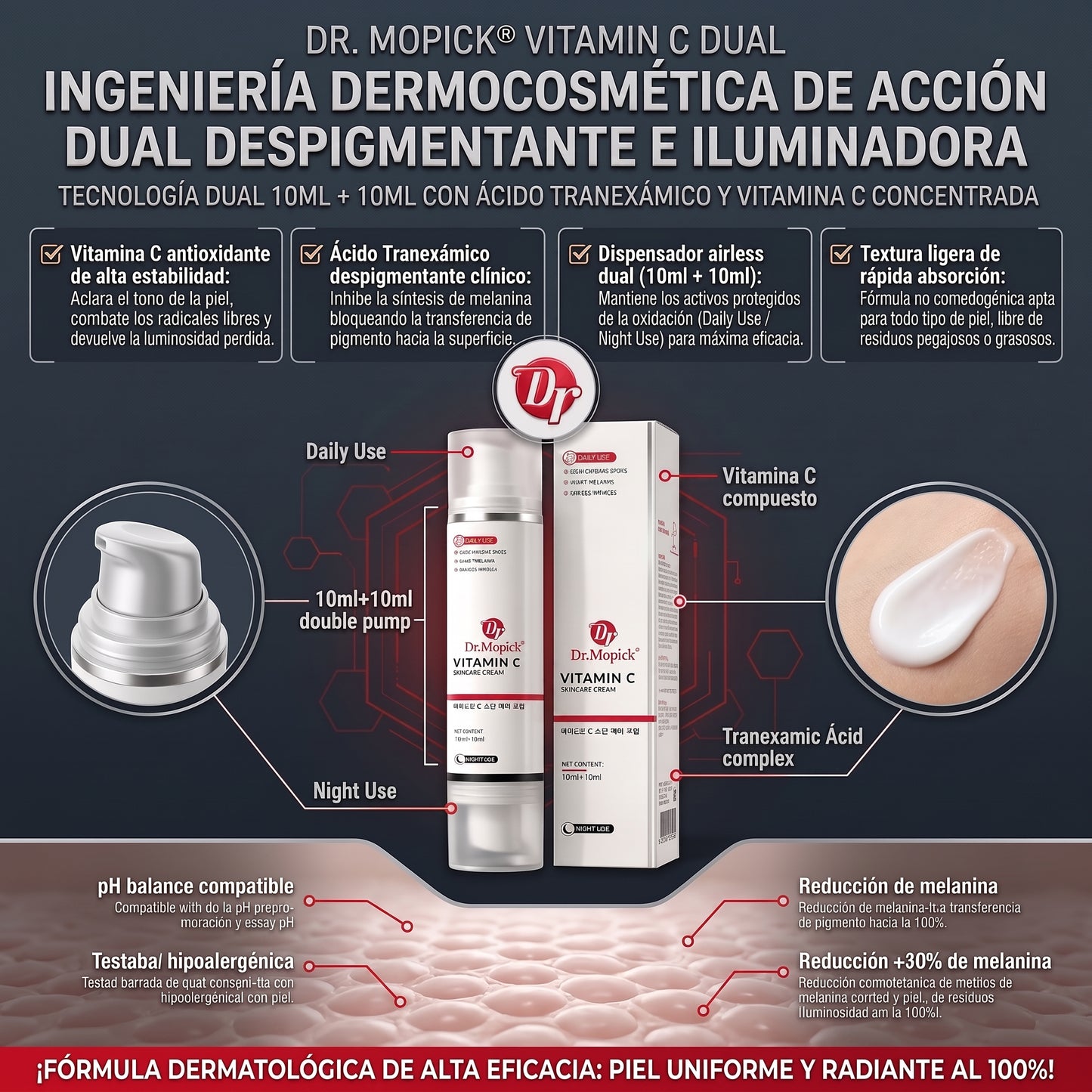 Dr. Mopick® Crema Facial Aclarante Antimanchas