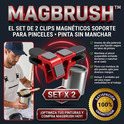 MAGBRUSH™ PAINTCLIP Clips Magnéticos Sujeta Brochas para Tarros de Pintura