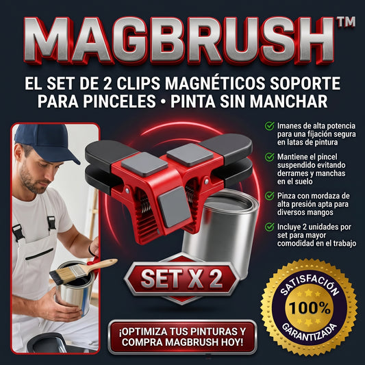 MAGBRUSH™ PAINTCLIP Clips Magnéticos Sujeta Brochas para Tarros de Pintura