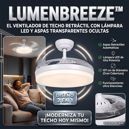 LUMENBREEZE™ Ventilador de Techo LED con Aspas Ocultas