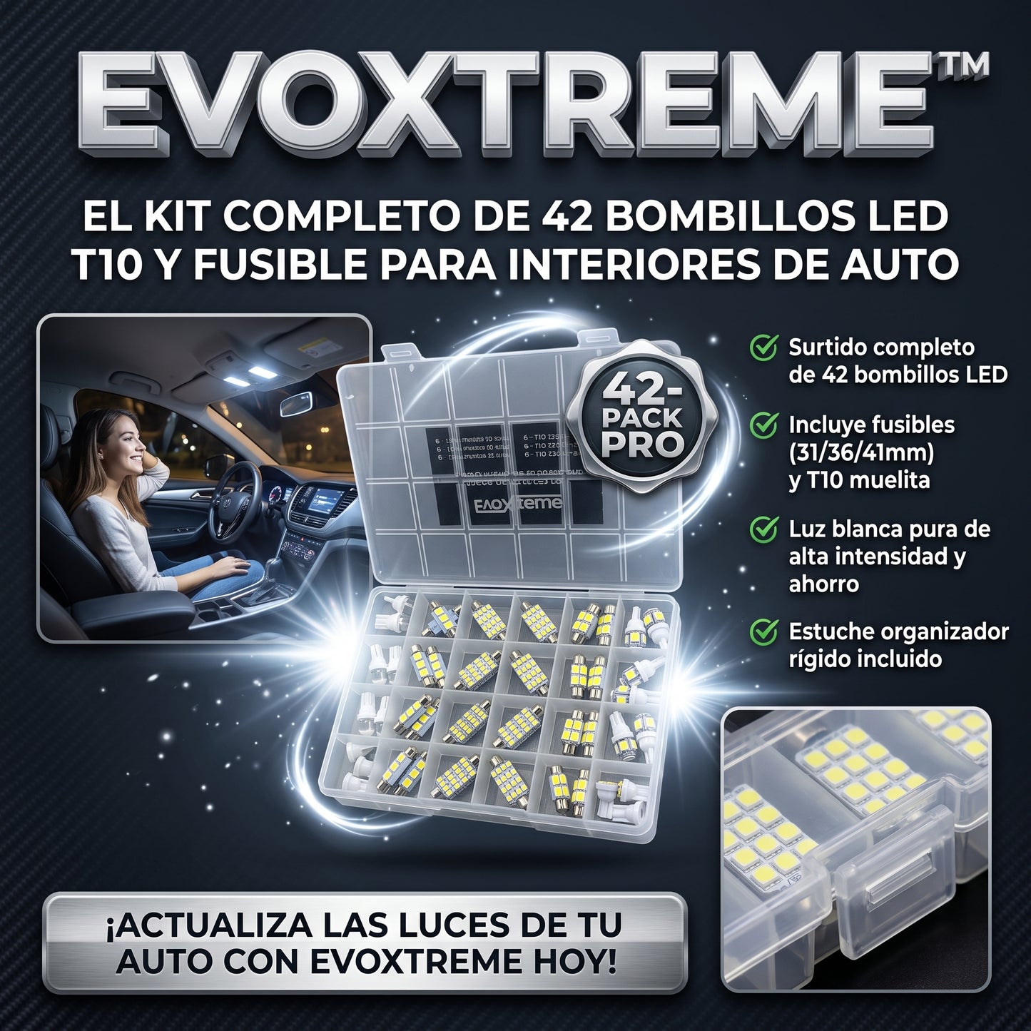 EVOXTREME™ Juego de 42 Luces LED para tu Automóvil