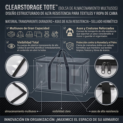 CLEARSTORAGE TOTE™ Bolsa de Almacenamiento Transparente Extragrande