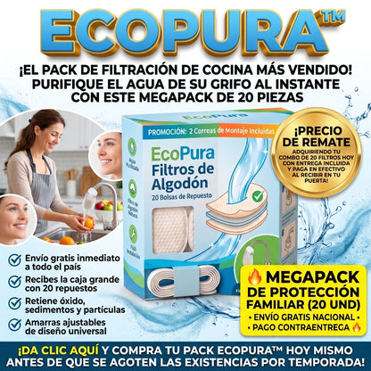 EcoPura™ Filtros de Algodón para Grifo de Cocina x 2Ound