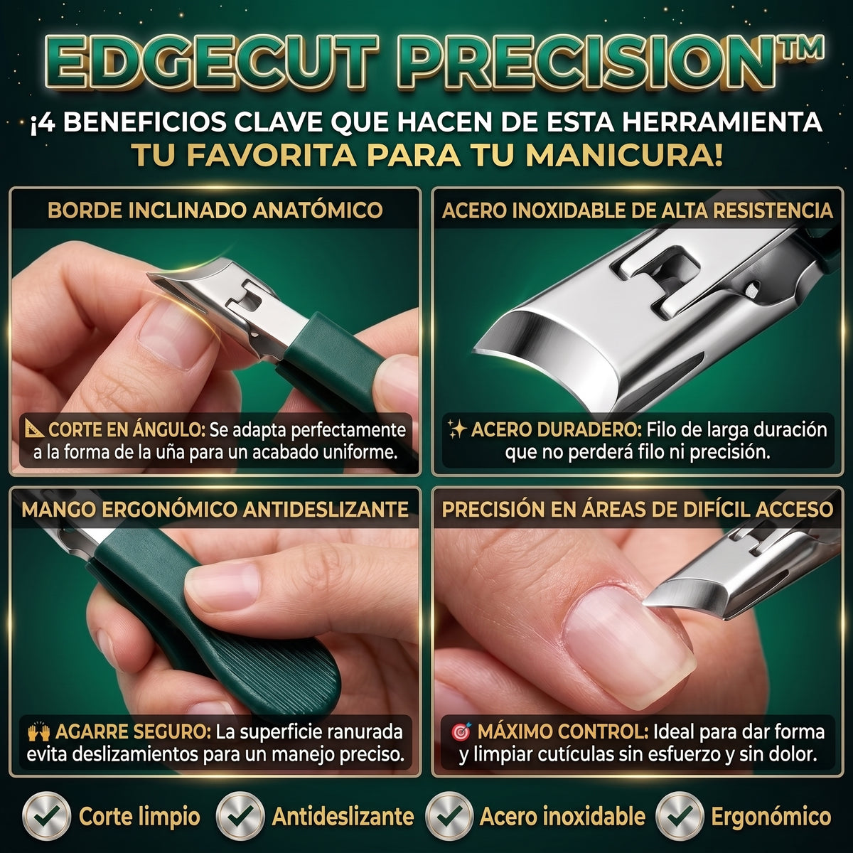 EDGECUT PRECISION™ Cortauñas de Borde Inclinado de Alta Precisión