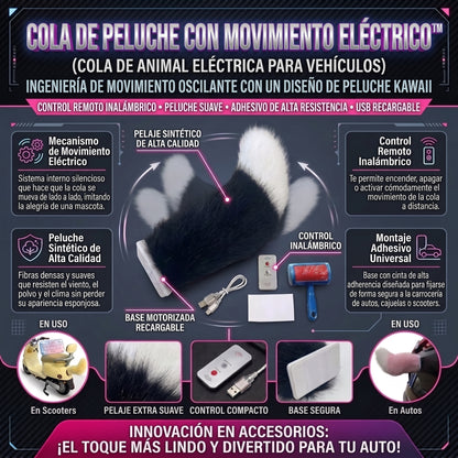 MOVING PLUSH TAIL™ Cola de Peluche Eléctrica y Móvil para Autos y Motos