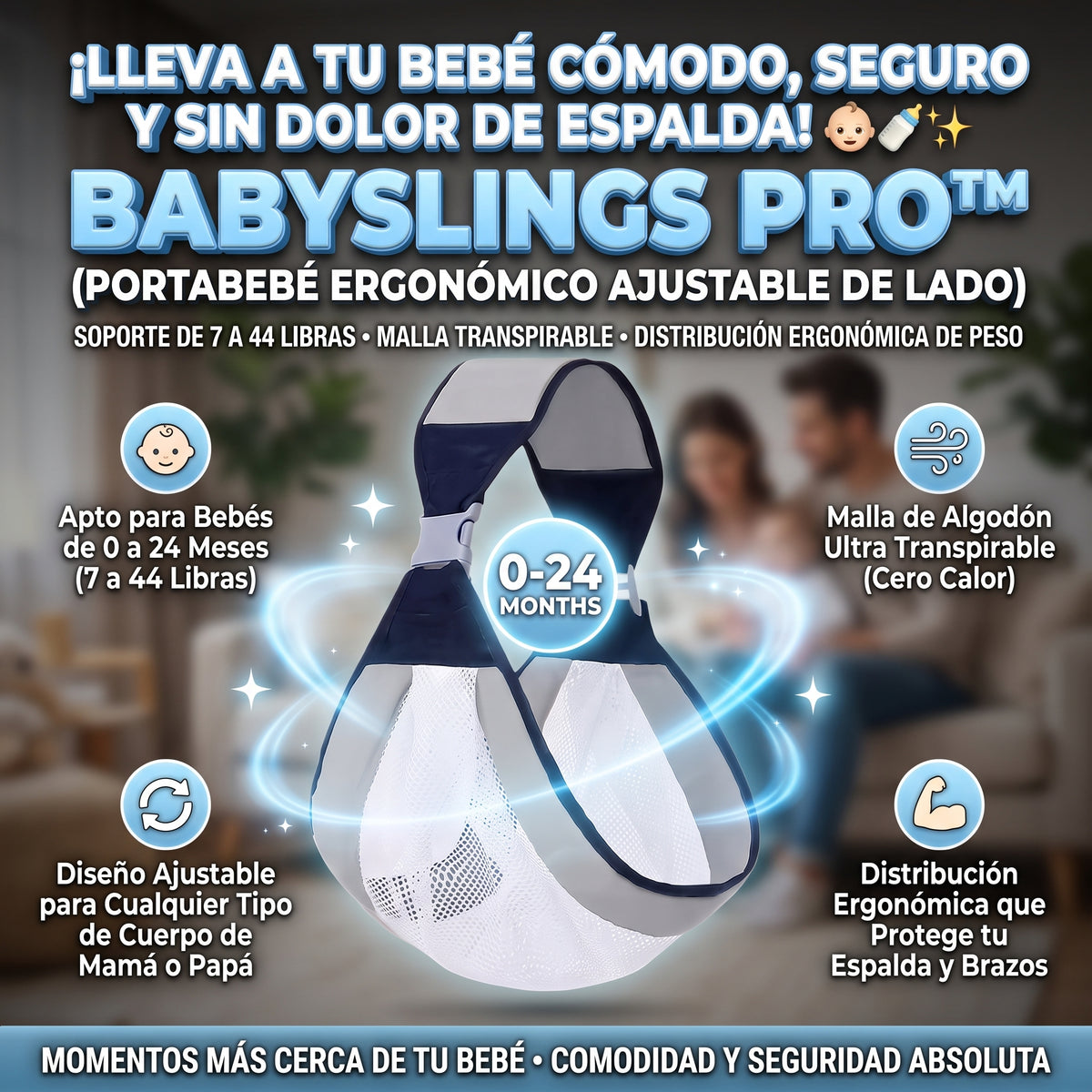 BABYSLINGS™ Portabebés Ergonómico Tipo Bandolera