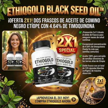 ETHIOGOLD BLACK SEED OIL™ 60 Softgels Aceite de Semilla Negra Etíope