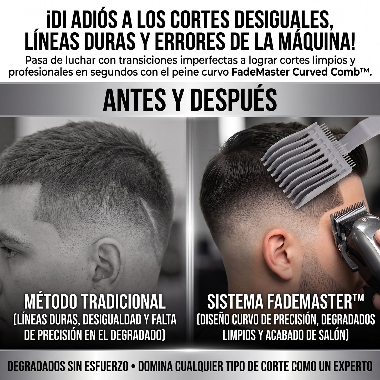 FADEMASTER™ Peine de Posicionamiento Curvado Profesional