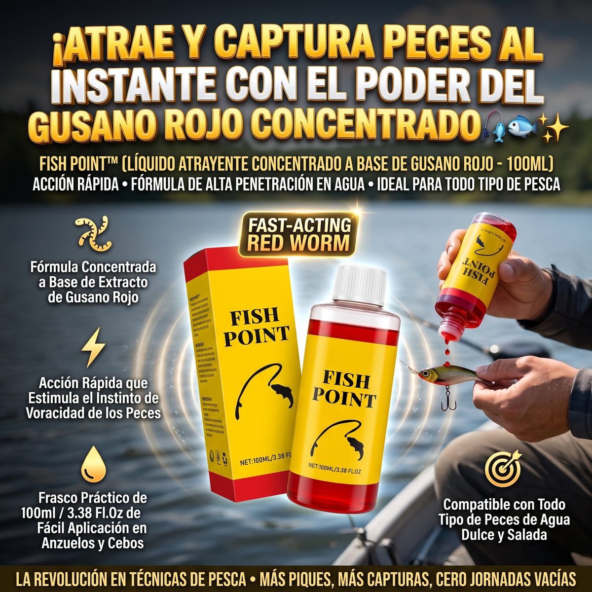 FISH POINT™ (100 ml) Atrayente Concentrado de Peces en Líquido