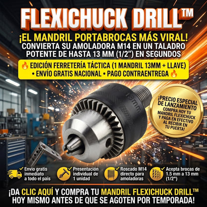 FlexiChuck Drill™ Mandril Adaptador de Taladro para Amoladora Angular