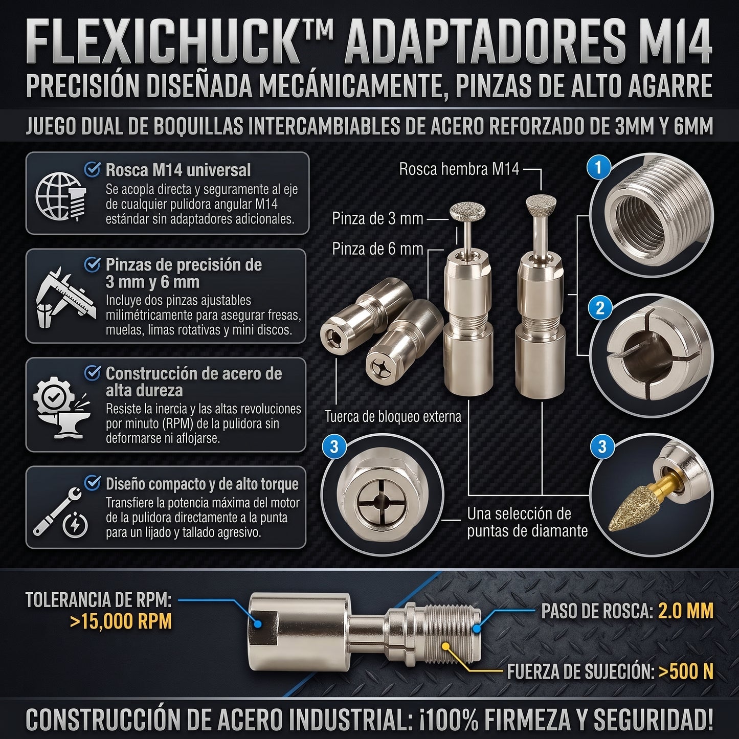 FlexiChuck™ Adaptador de Reacondicionamiento Mandril 2x1