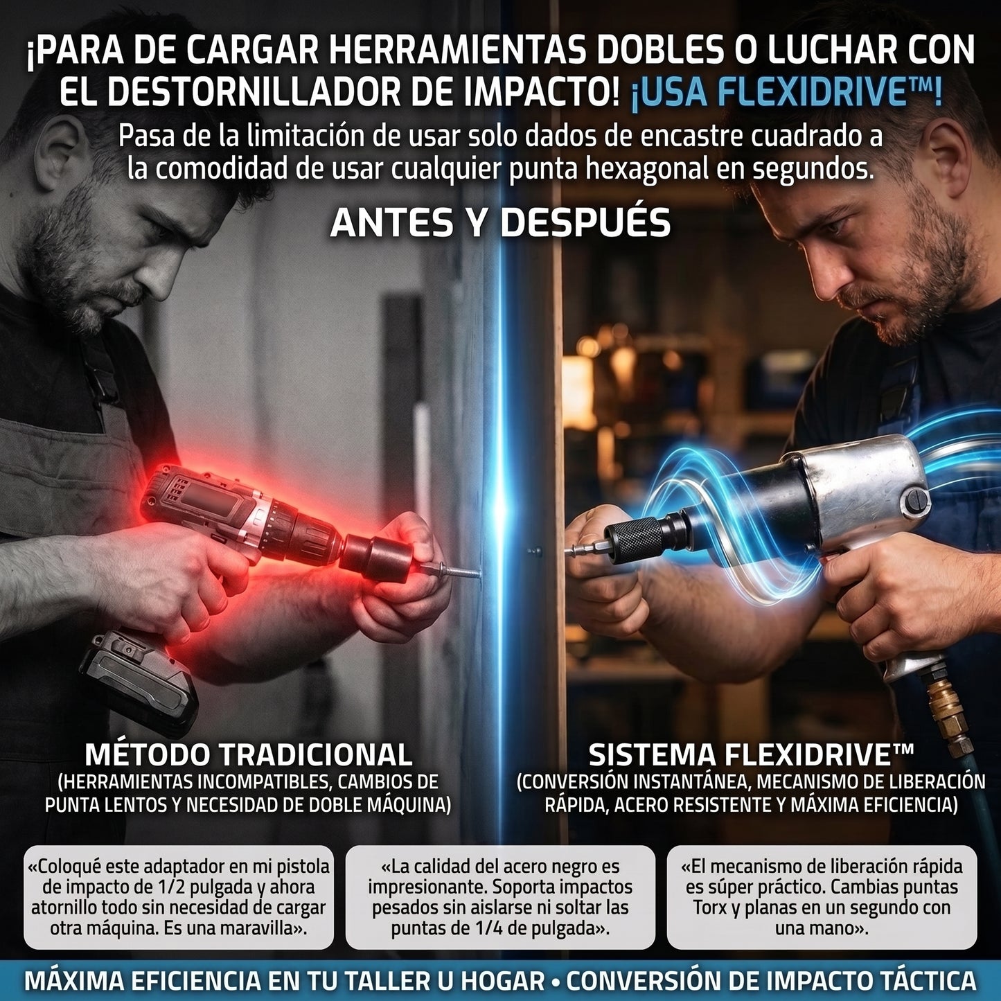 FlexiDrive™ Adaptador de Taladro de Impacto 2x1