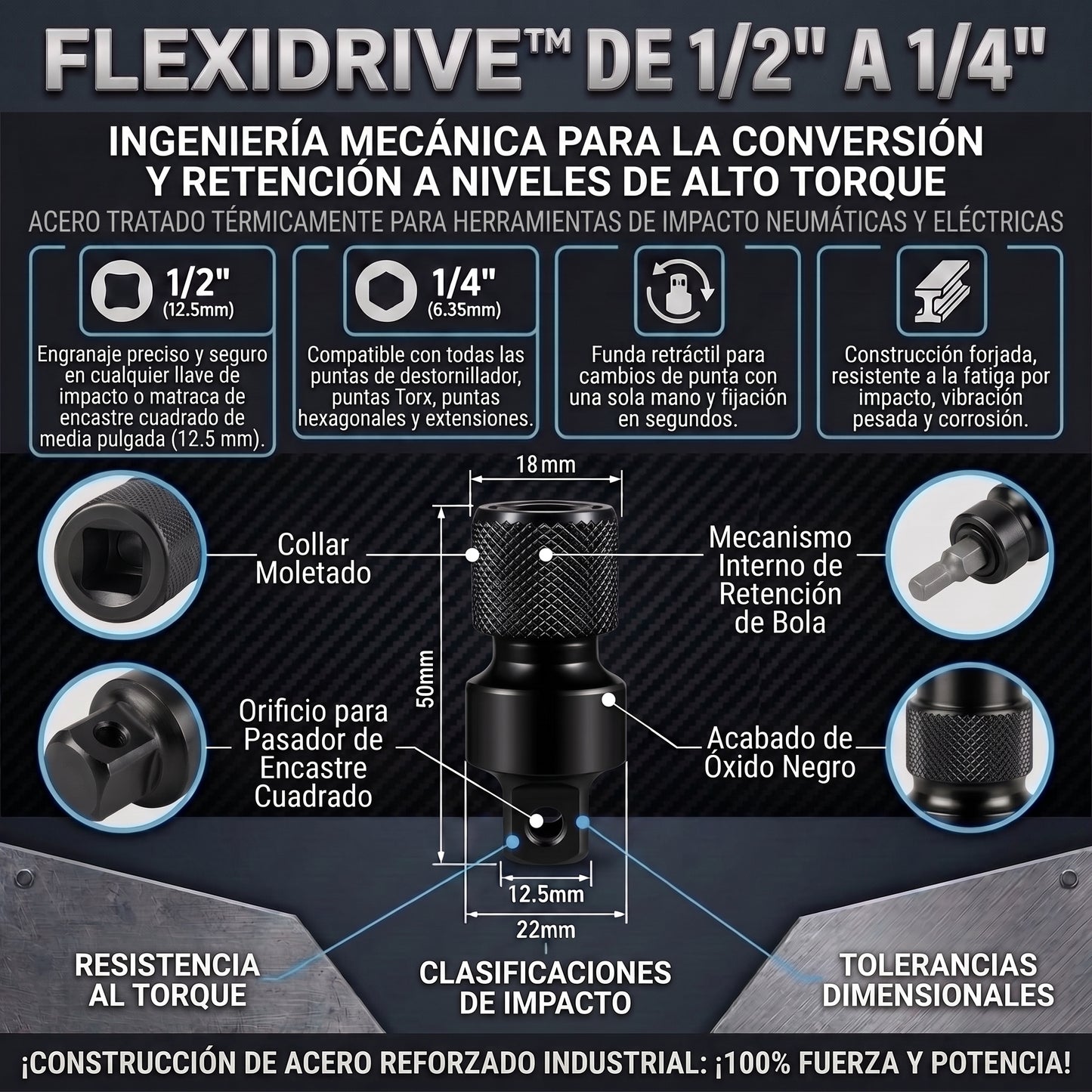 FlexiDrive™ Adaptador de Taladro de Impacto 2x1