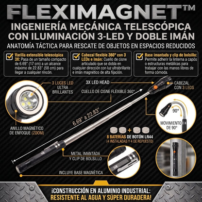 FlexiMagnet™ Linterna LED Magnética Telescópica Flexible