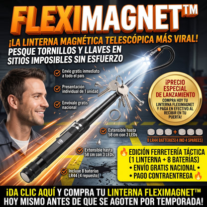 FlexiMagnet™ Linterna LED Magnética Telescópica Flexible