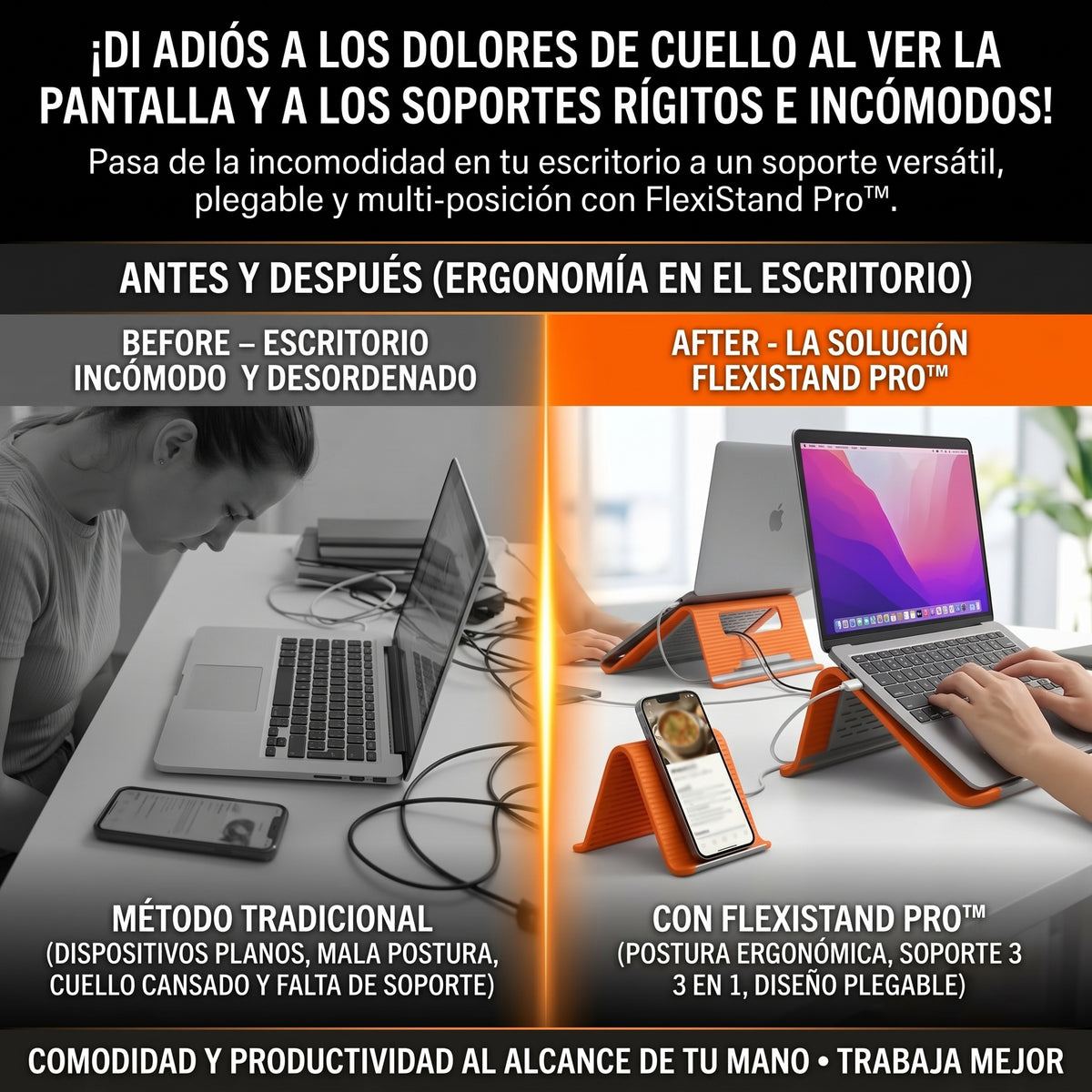 FLEXISTAND™ Soporte Flexible y Plegable Multiusos