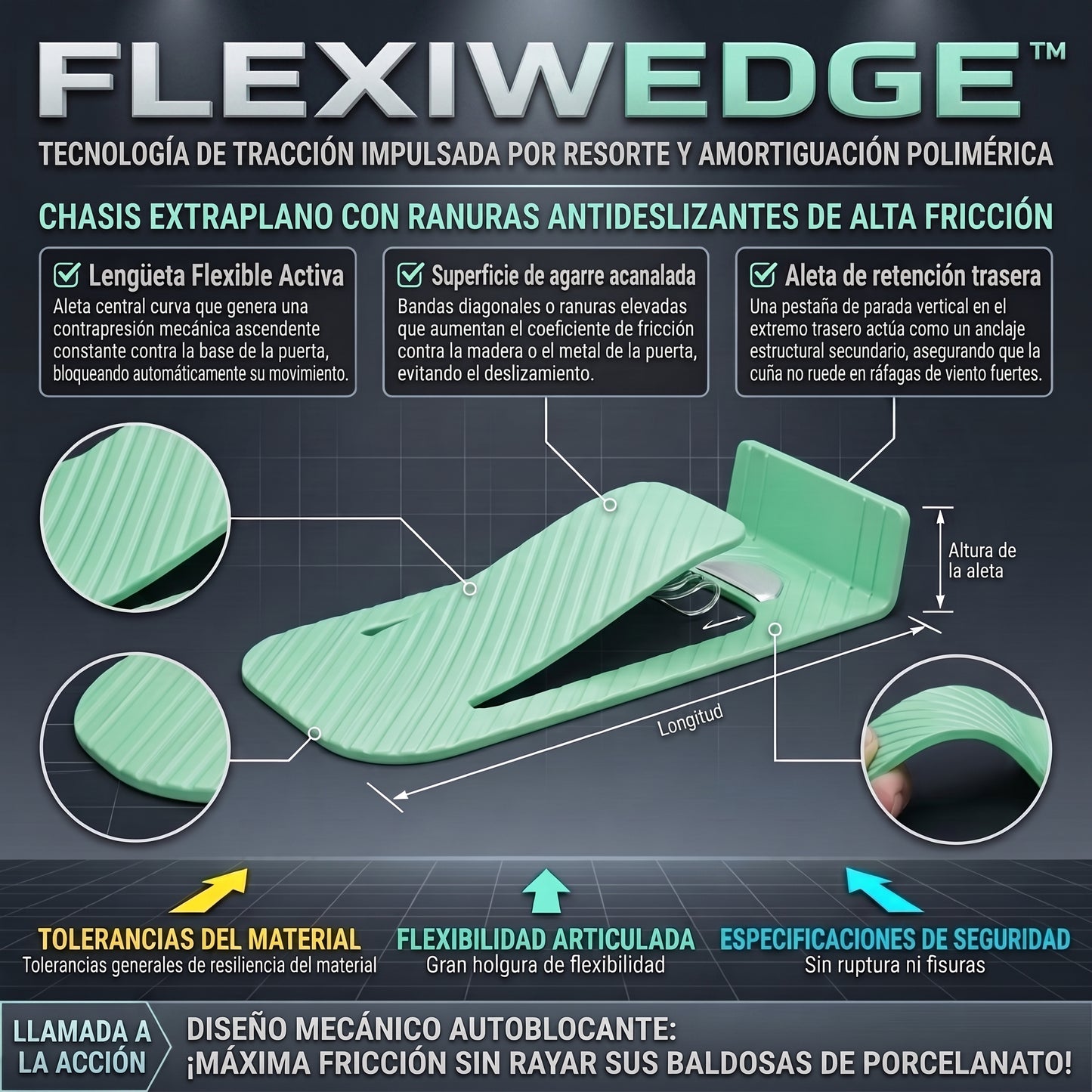 FlexiWedge™ Tope de Puerta Inteligente 2x1