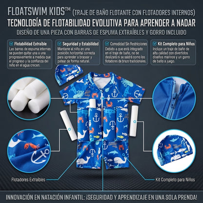 FLOATSWIM™ Traje de Baño Flotante Extraíble para Niños y Bebés