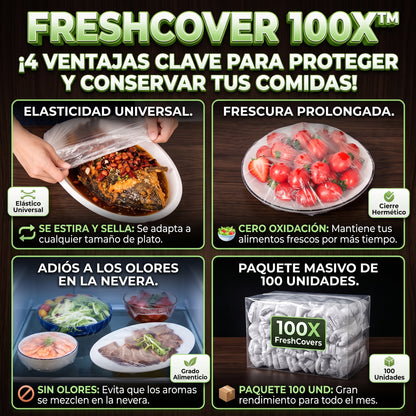FRESHCOVER™ Bolsas Cubre Alimentos Elásticas Desechables X 100 Und
