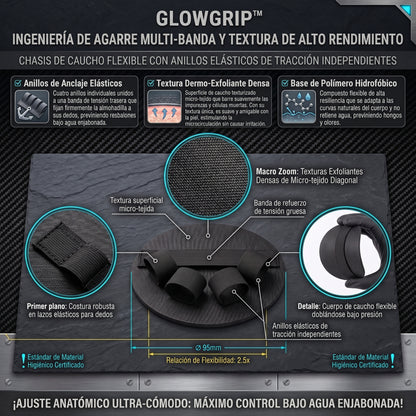 GlowGrip™ Guantes Exfoliantes de Goma Premium 2x1