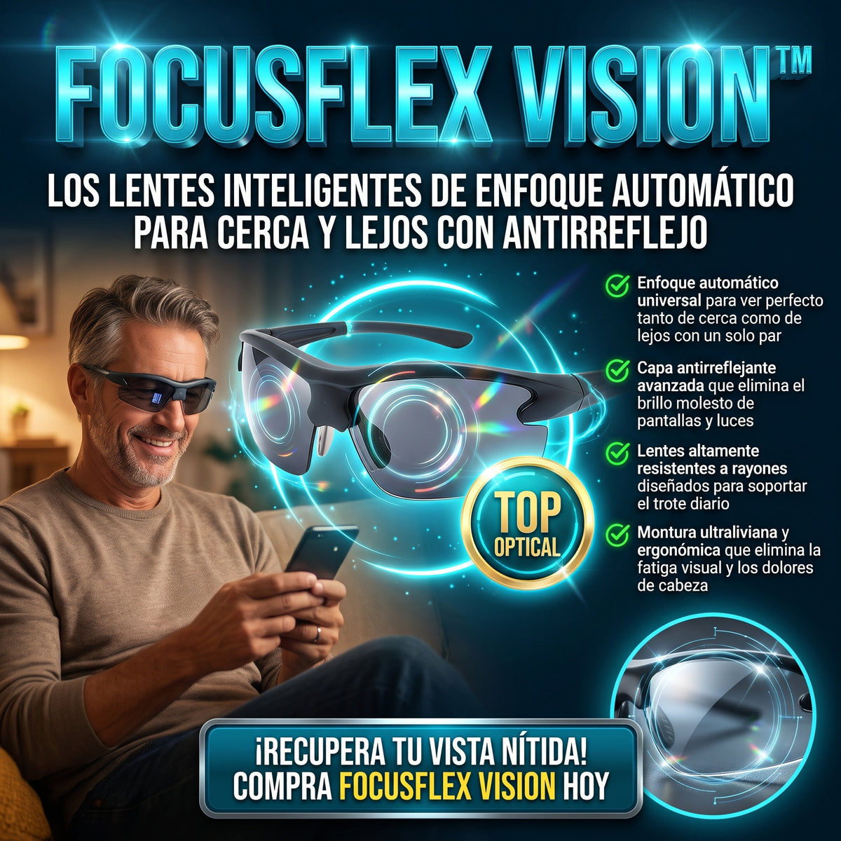 FOCUSFLEX VISION™ Lentes Ajustables de Visión Progresiva