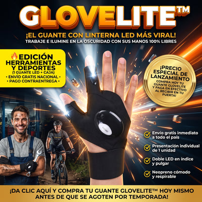 GLOVELITE™ Guantes Tácticos con Linterna LED Manos Libres