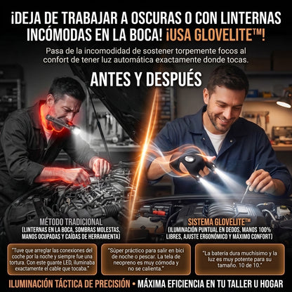 GLOVELITE™ Guantes Tácticos con Linterna LED Manos Libres