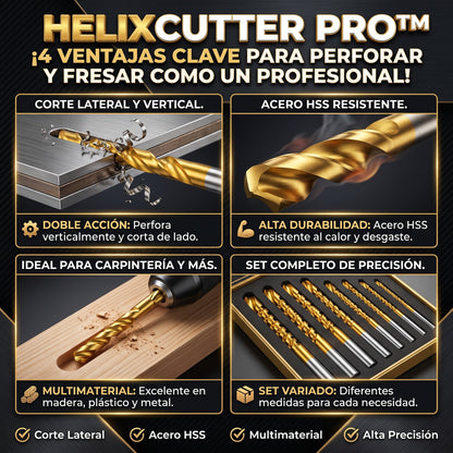 HELIXCUTTER™ Set de Brocas de Corte Lateral y Fresado HSS