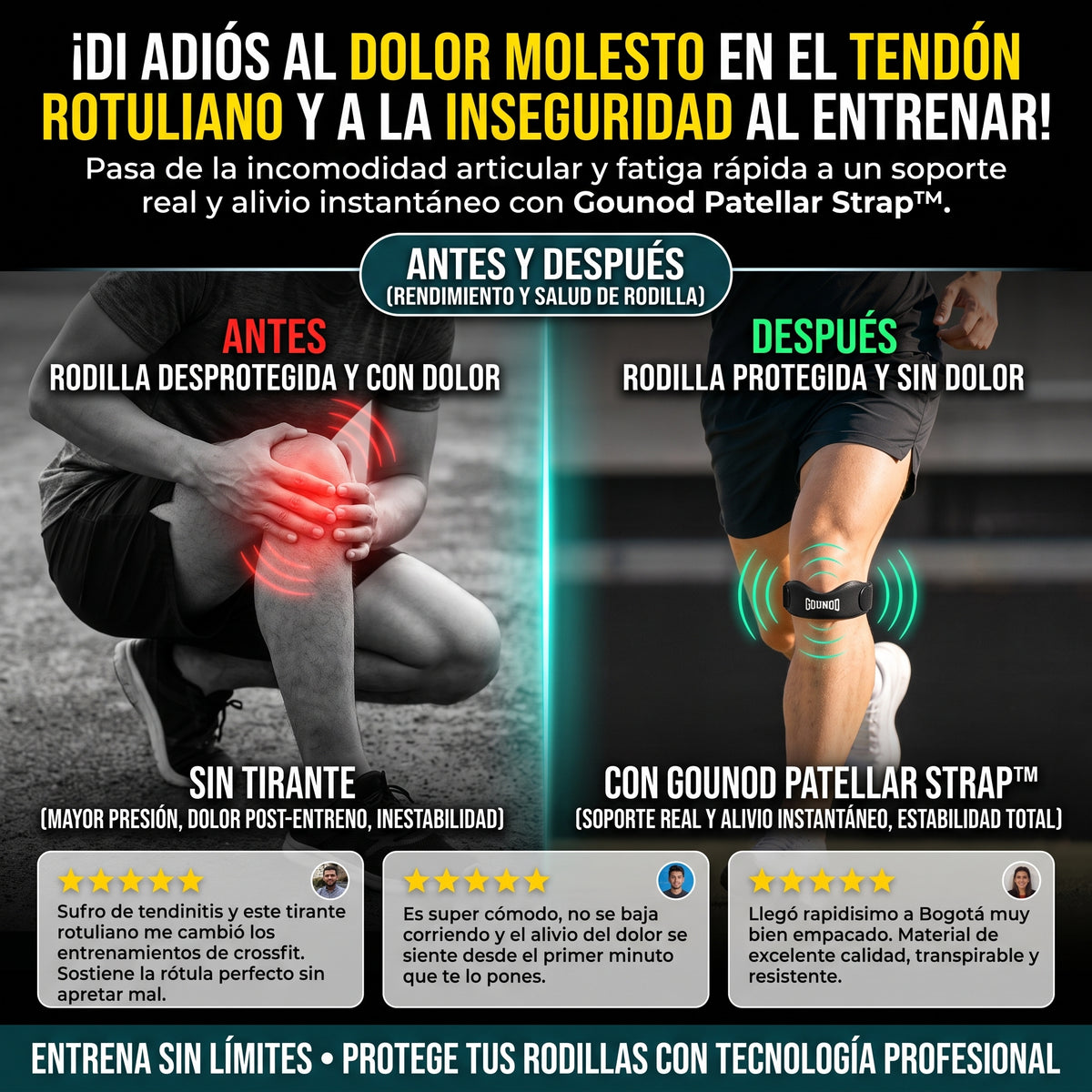 GOUNOD STRAP™ Tirante Rotuliano de Soporte Deportivo -M