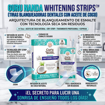 GURU NANDA WHITENING STRIPS™ Tiras Blanqueadoras de Dientes SET 14