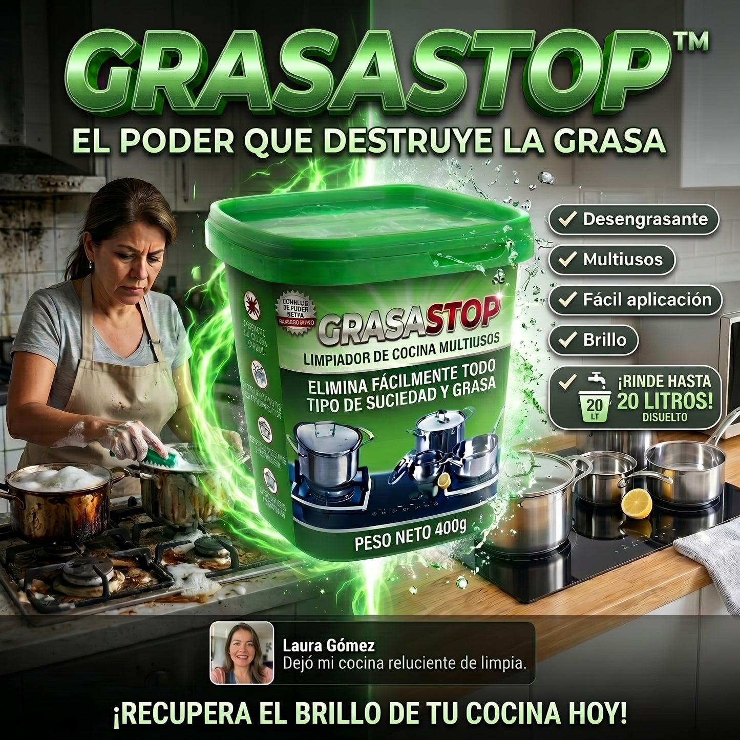 GRASASTOP™ Limpiador multiusos de cocina concentrado