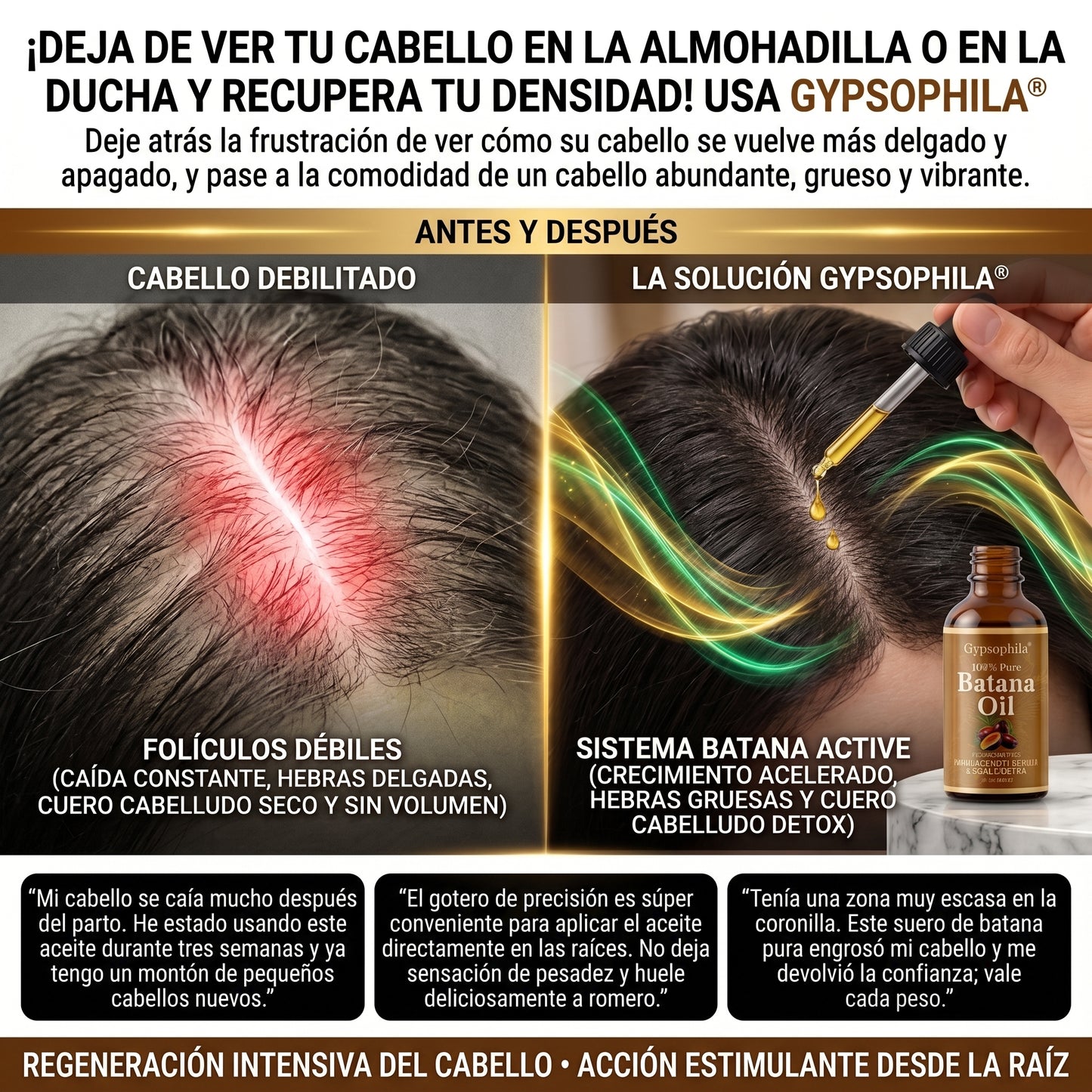 Gypsophila® Batana Oil + Rosemary érum de Crecimiento Capilar