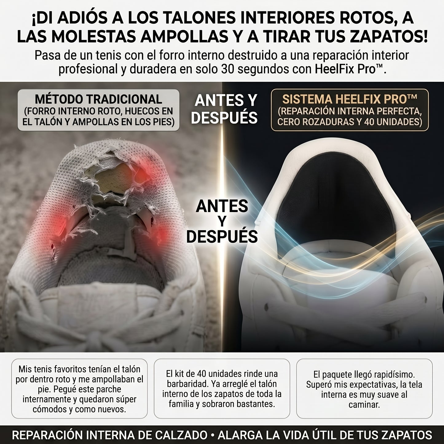 HEELFIX PRO™ Parches Autoadhesivos de Reparación Intensiva 20 Pares