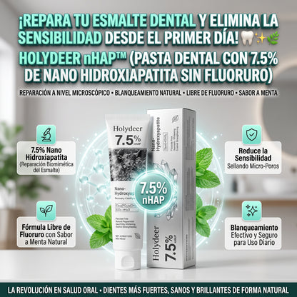 HOLYDEER™ (120g) Pasta de Dientes Reparadora con 7.5% Nano Hidroxiapatita 2X1