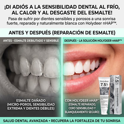 HOLYDEER™ (120g) Pasta de Dientes Reparadora con 7.5% Nano Hidroxiapatita 2X1