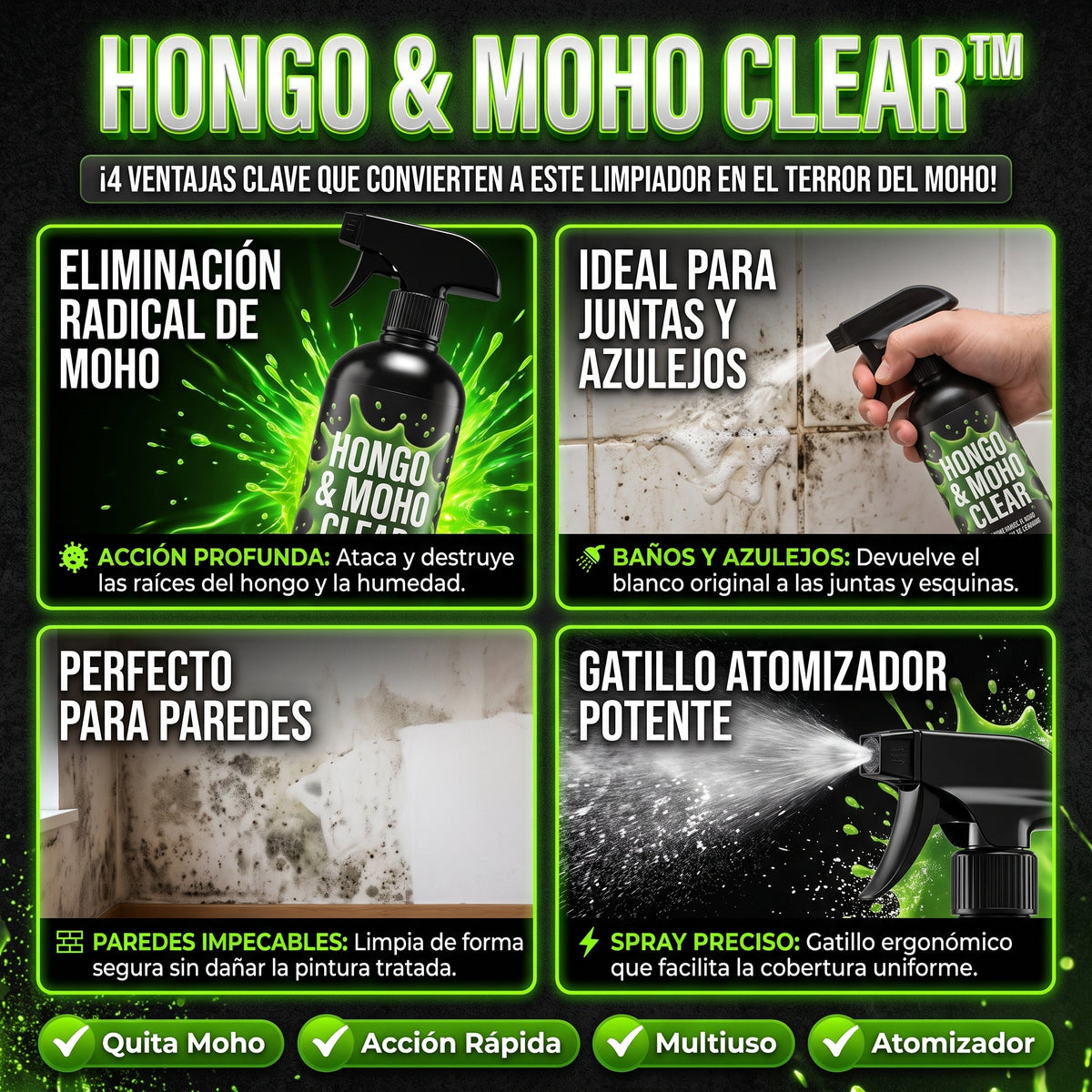 HONGO & MOHO CLEAR™ Limpiador Quita Moho y Hongos