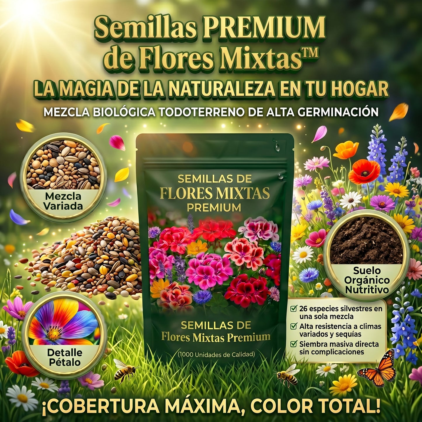 Semillas PREMIUM de Flores Mixtas