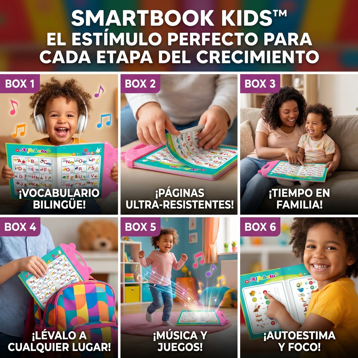 SmartBook Kids™ Libro mágico interativo español- ingles