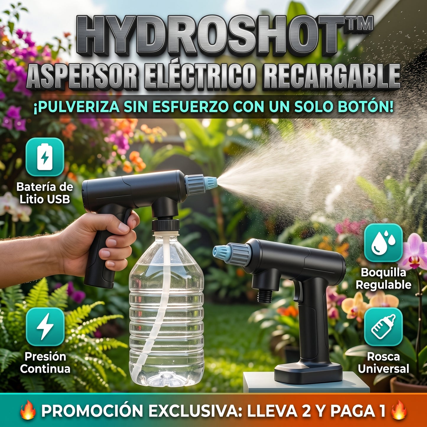 HydroShot™ Pistola Pulverizadora LLEVA 2X1