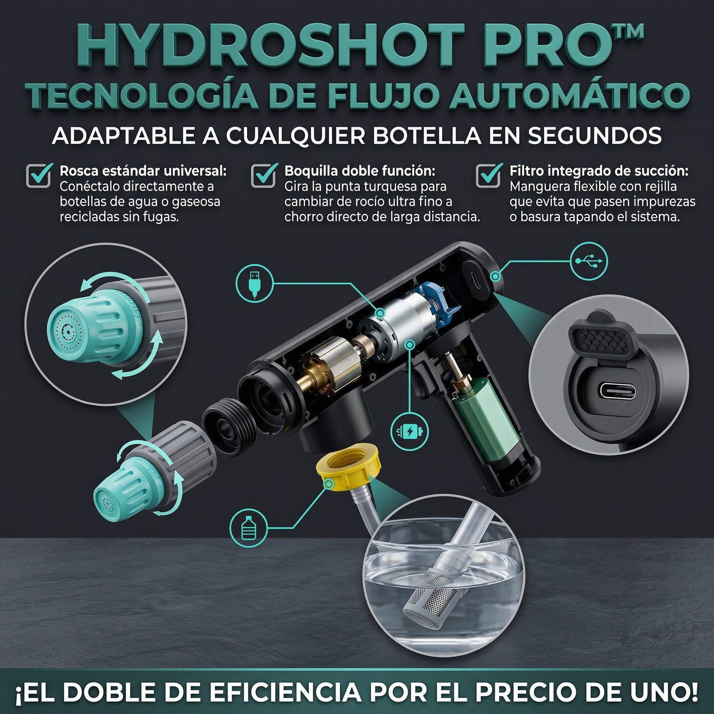 HydroShot™ Pistola Pulverizadora LLEVA 2X1